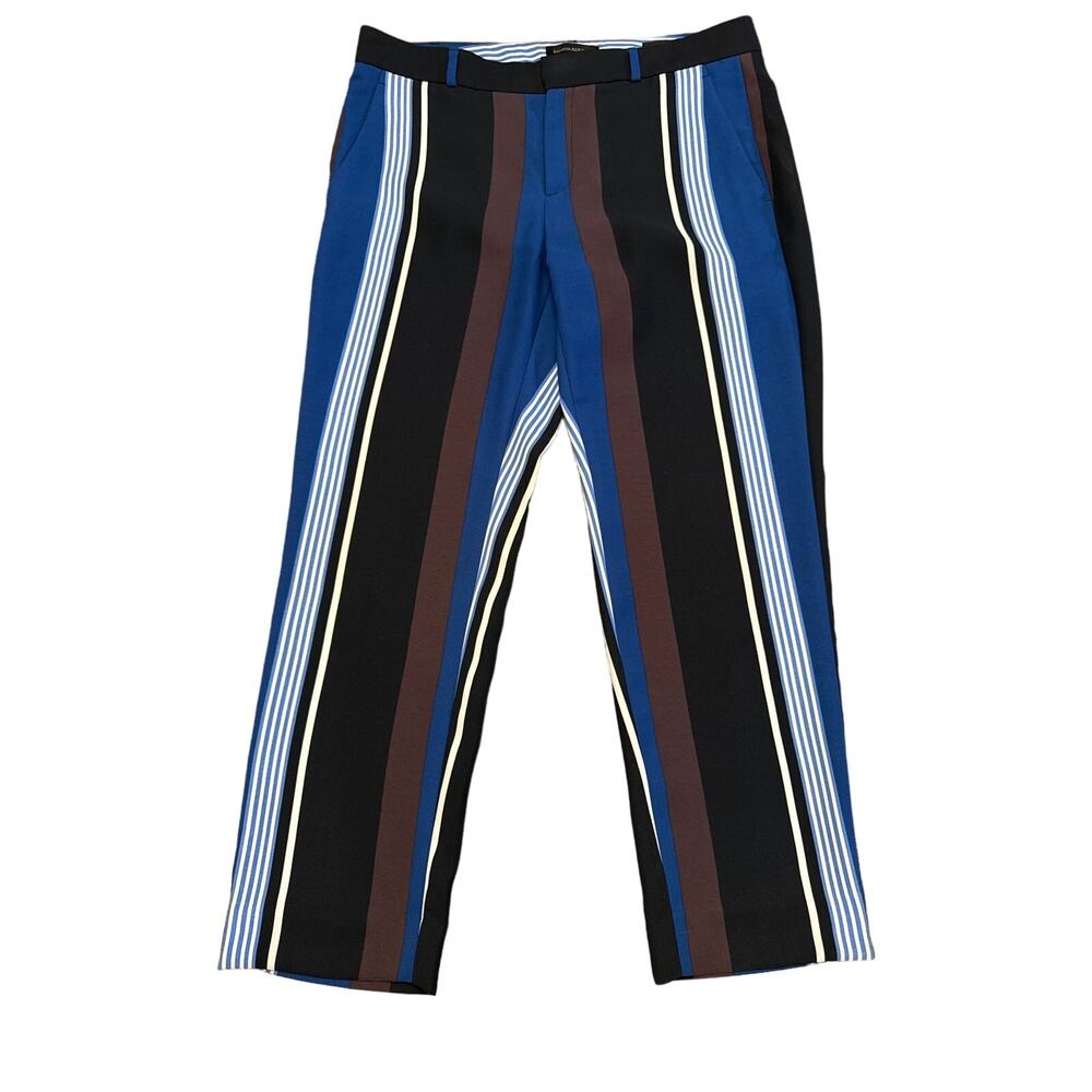 Banana Republic Striped Ankle Pants in Blue, Black, Brown, White